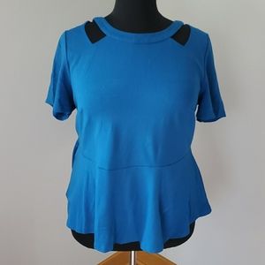 Eloquii Blue Peplum Blouse - Size 24